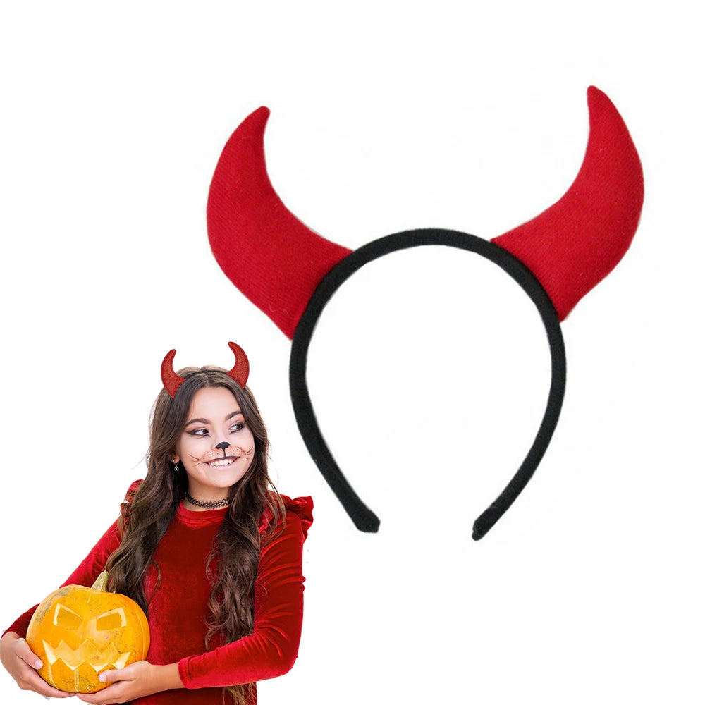 Serre-tête Cornes de Diable Rouge avec Baguette – vue 2