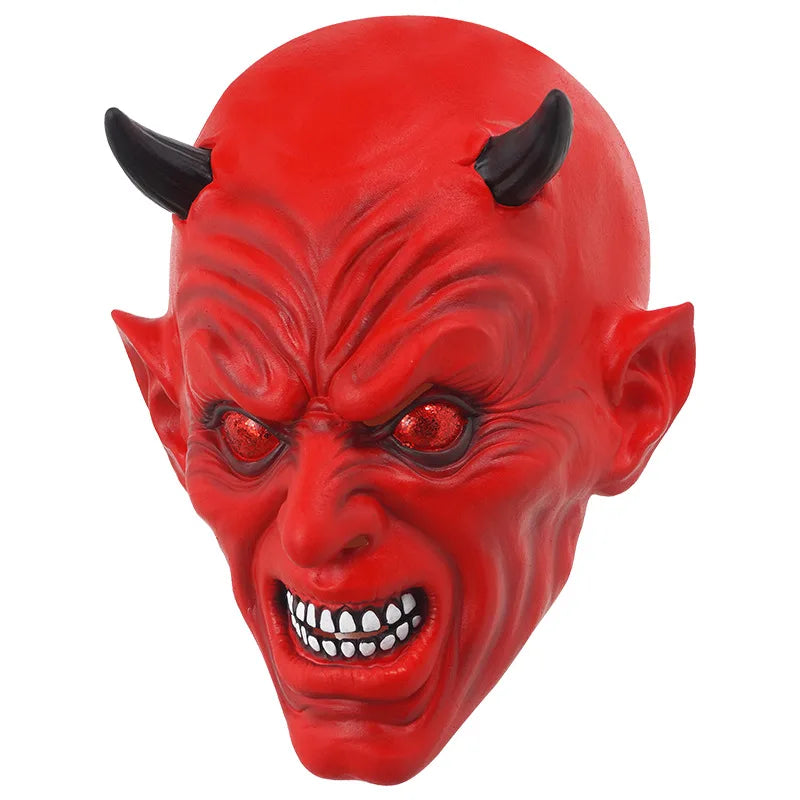 Masque Diable Rouge Effrayant – Masque d'Horreur Adulte – vue 5