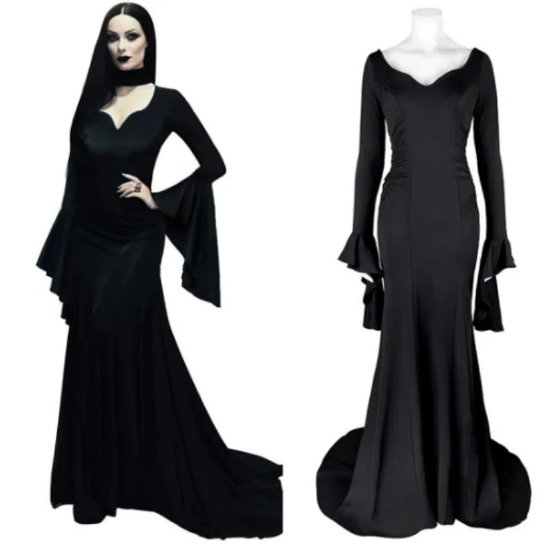 Robe Sorcière Gothique Sexy Noire