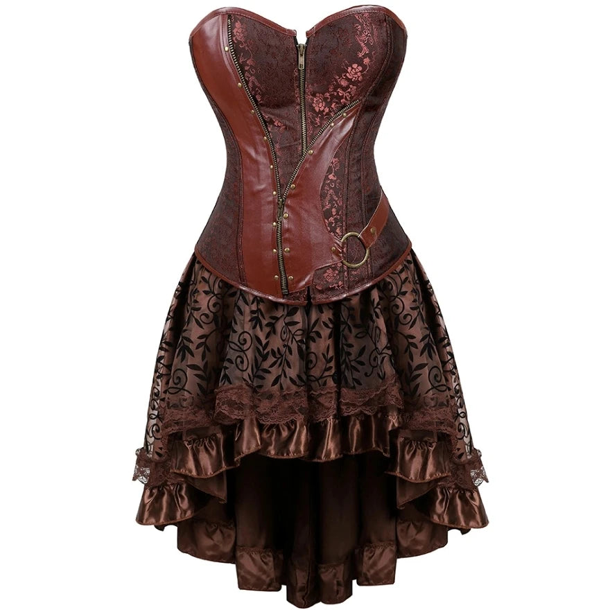 Ensemble Corset Steampunk Sexy et Jupe Asymétrique – vue 9