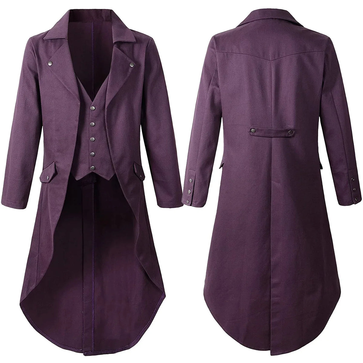 Veste Gothique Steampunk Homme - Costume Médiéval Asymétrique – vue 7