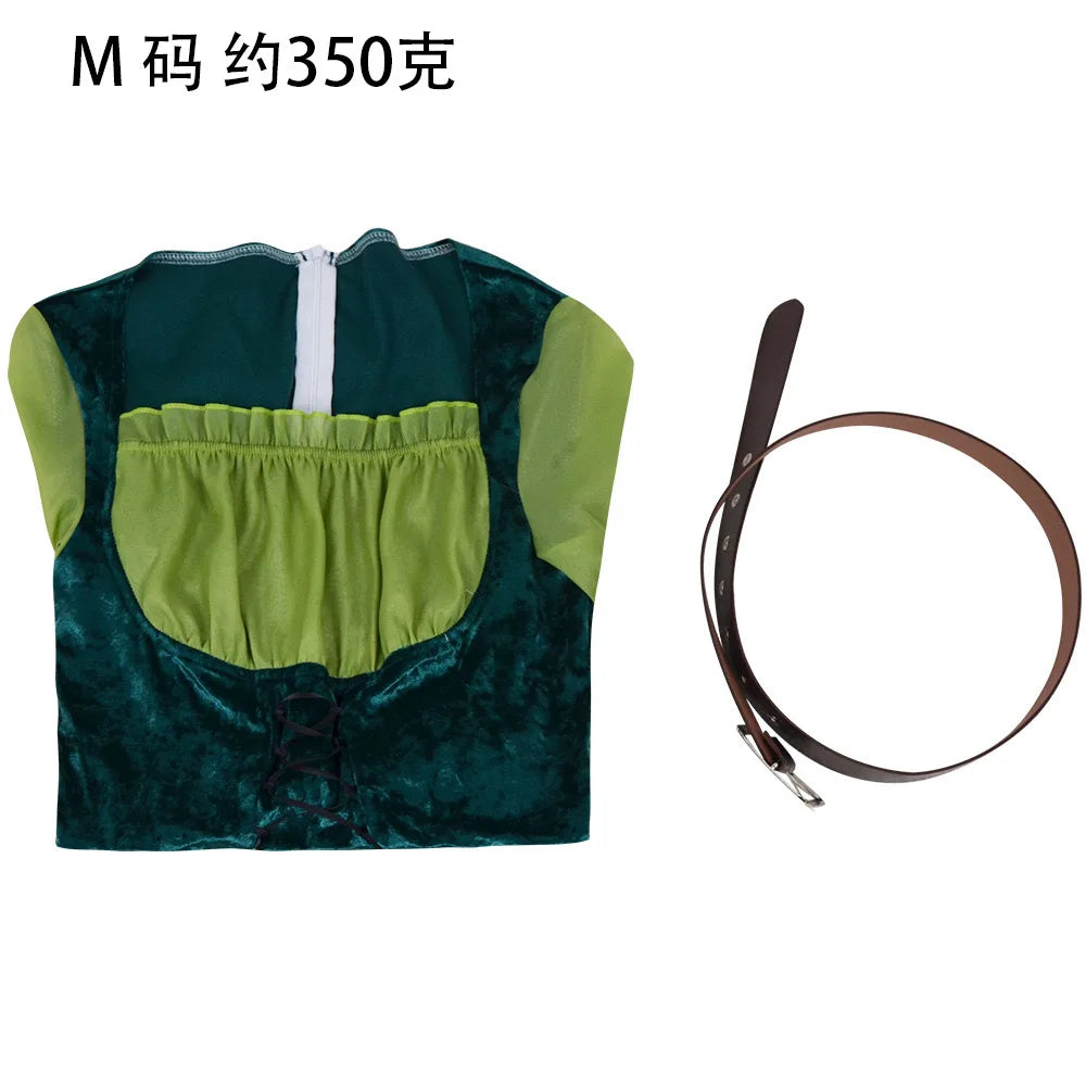 Robe de Fée Elfe Verte Médiévale avec Ailes et Ceinture – vue 7