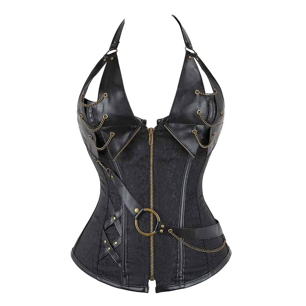 Bustier Corset Pirate Viking en Cuir