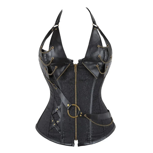 Bustier Corset Pirate Viking en Cuir