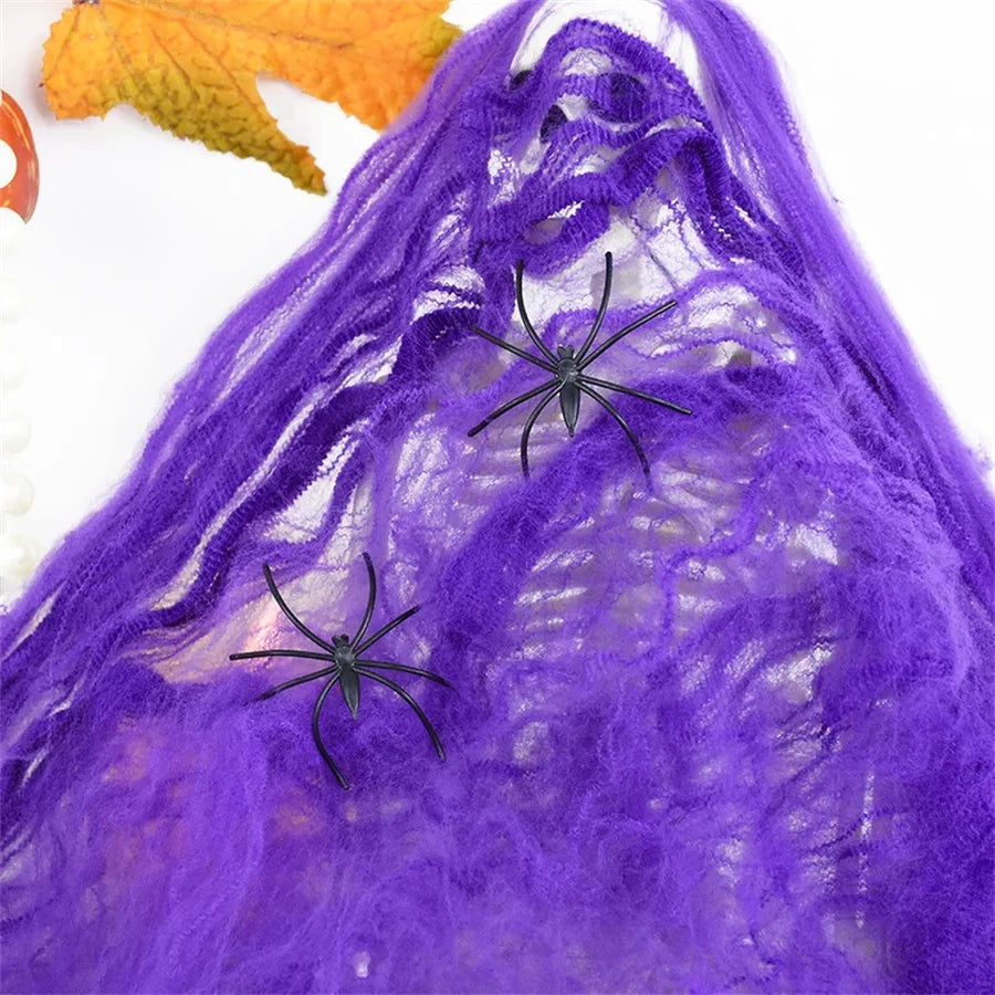 Toile d'araignée décorative extensible Halloween – 6 couleurs – vue 7