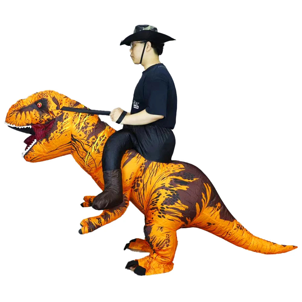 Déguisement Gonflable T-Rex à Chevaucher - Costume Dinosaure Halloween – vue 5