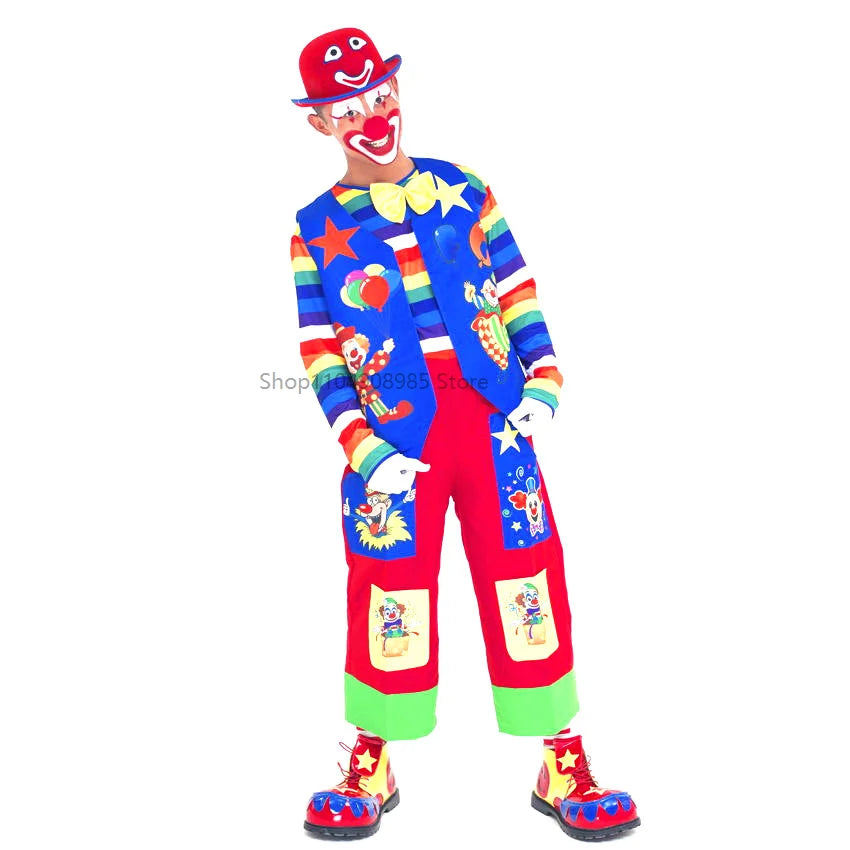 Déguisement Clown Rigolo Adulte – Tenue Colorée de Fête – vue 7