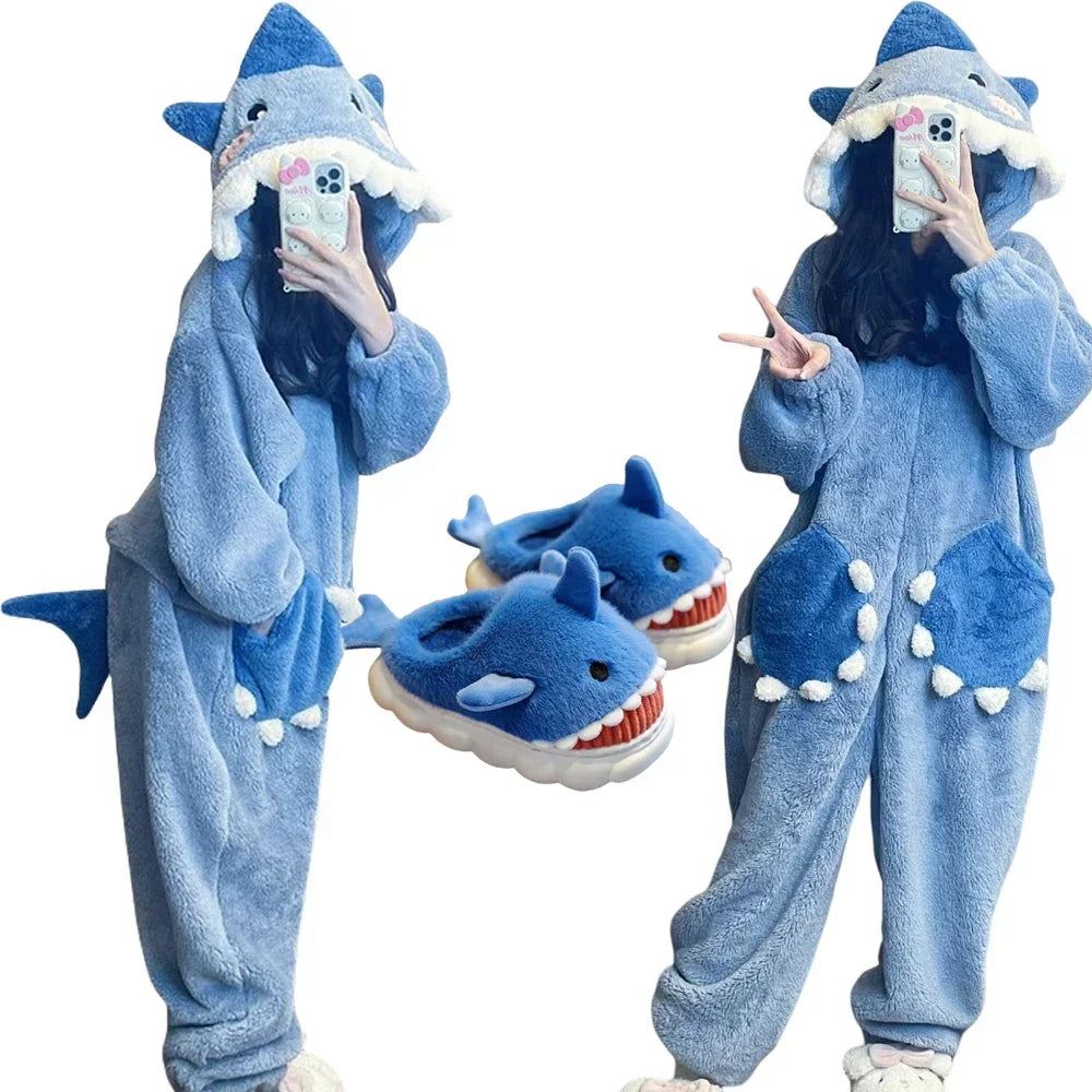 Combinaison Kigurumi Requin Femme - Pyjama à Capuche