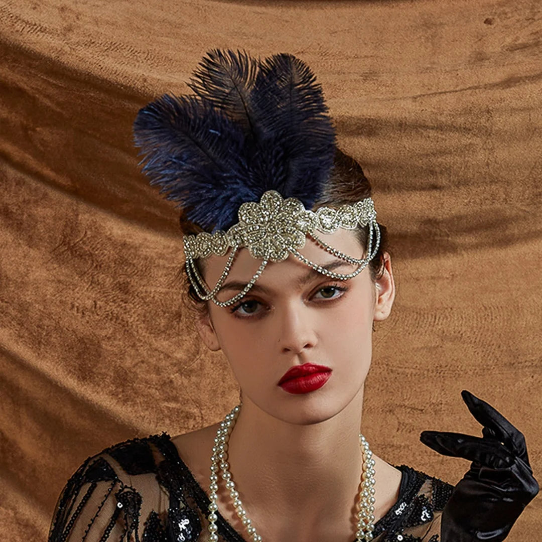 Serre-tête Plumes de Paon Style Années 1920 - Gatsby Vintage – vue 10