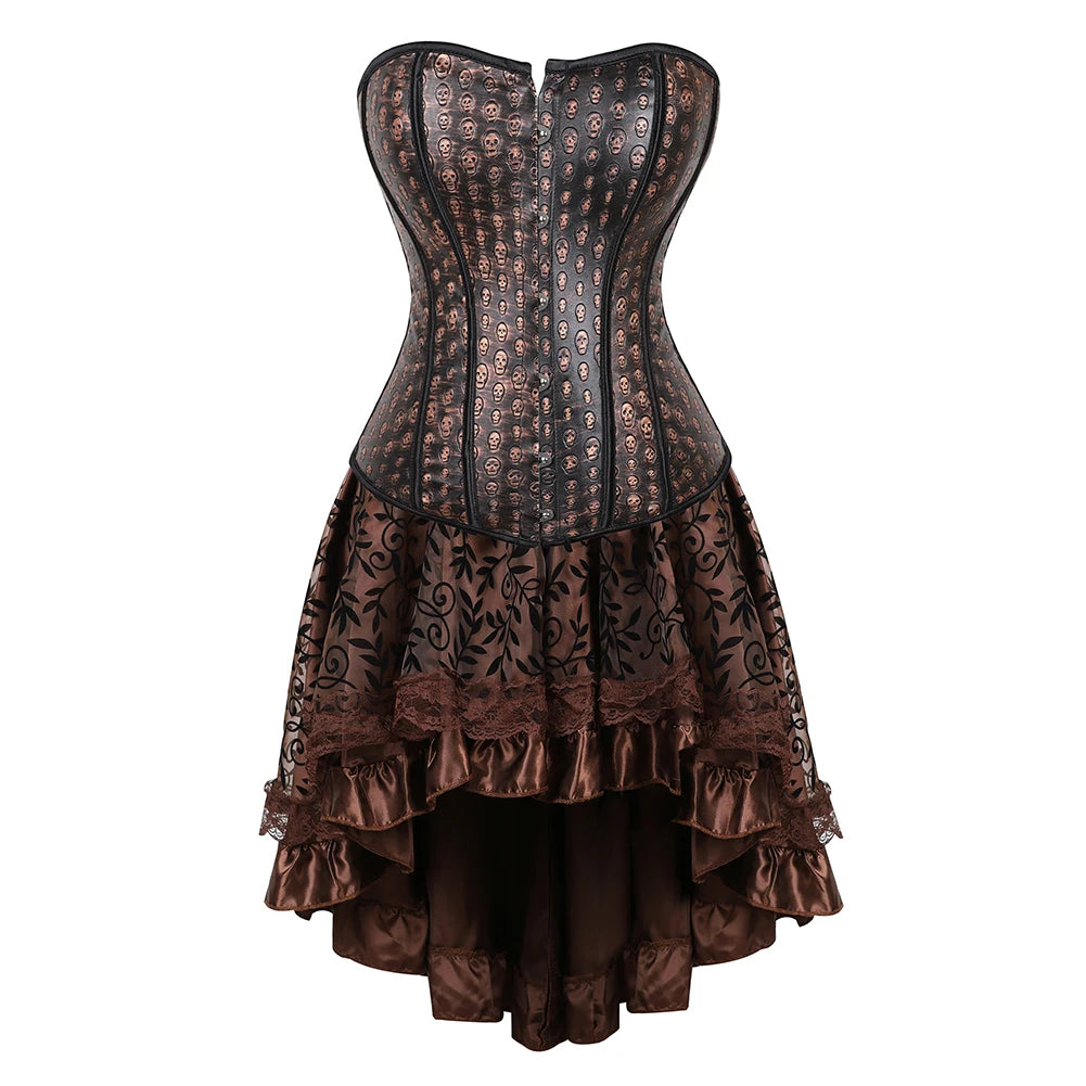 Ensemble Corset Steampunk Sexy et Jupe Asymétrique – vue 18
