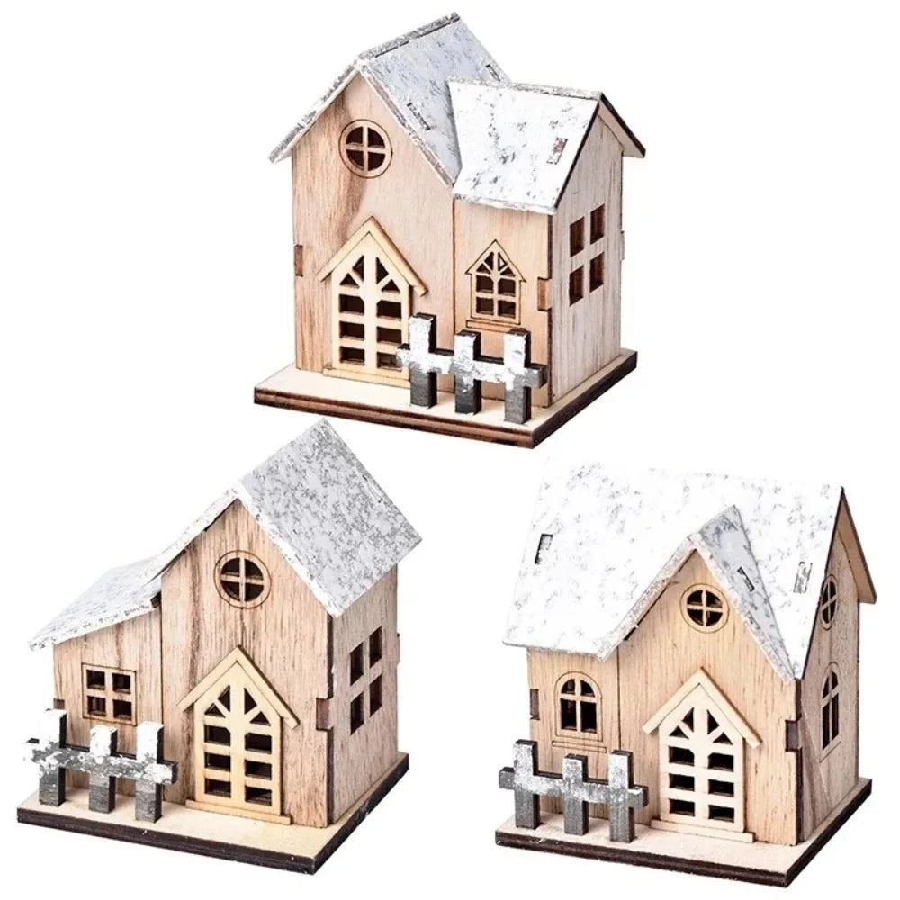 Maisonnette en bois lumineuse Noël – vue 4