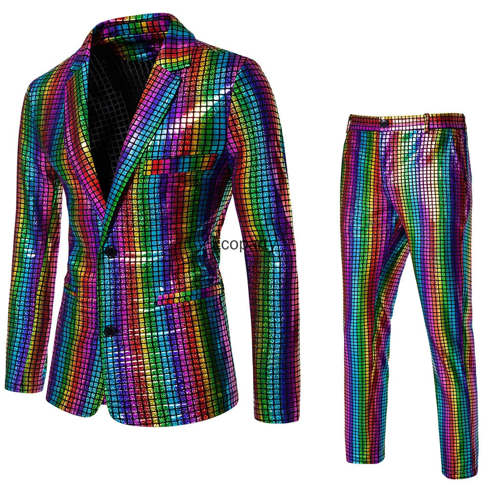 Combinaison Paillettes Disco Homme – vue 7