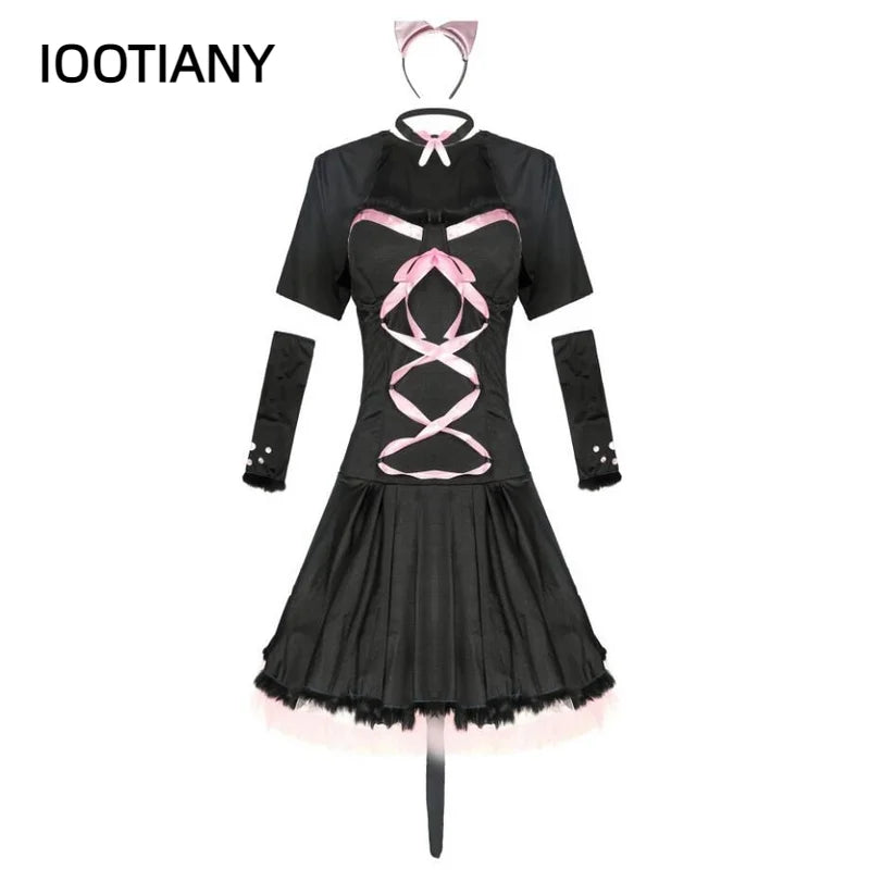 Déguisement Lapine Noire Sexy – Robe, Oreilles, Gants et Cape – vue 4