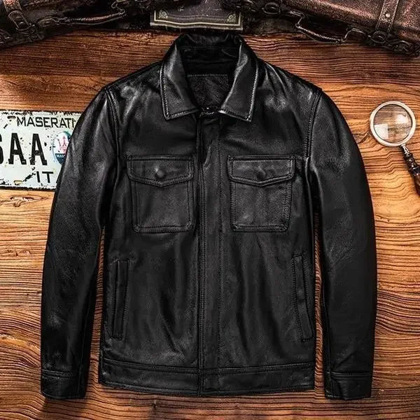 Veste Motard Homme en Similicuir — Style Biker
