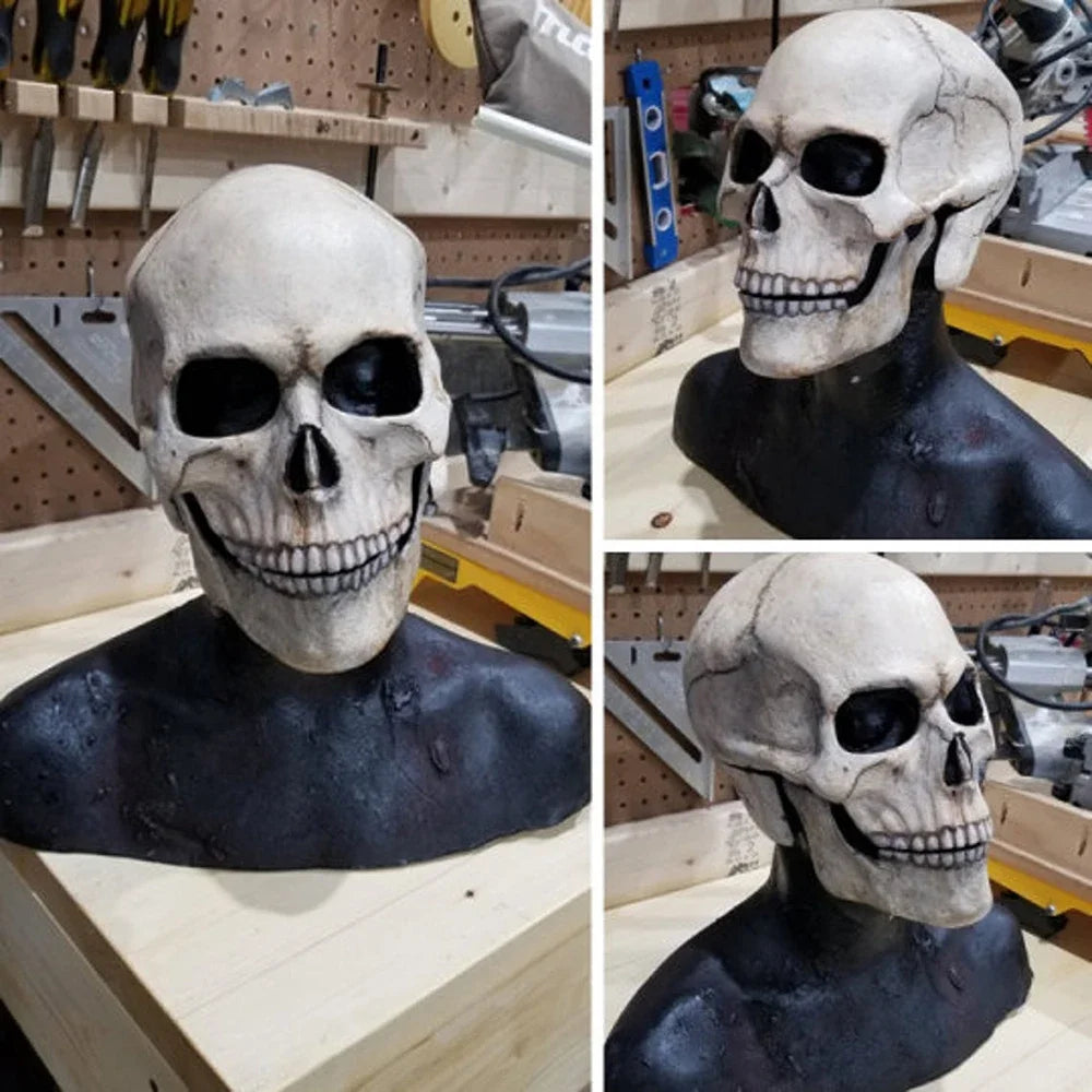 Masque Crâne Intégral en Latex à Mâchoire Mobile – vue 3