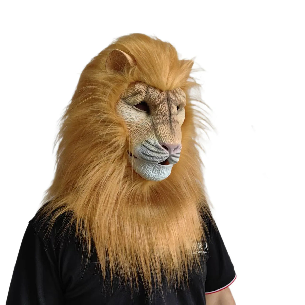 Masque Lion Blanc en Latex Deluxe – vue 5