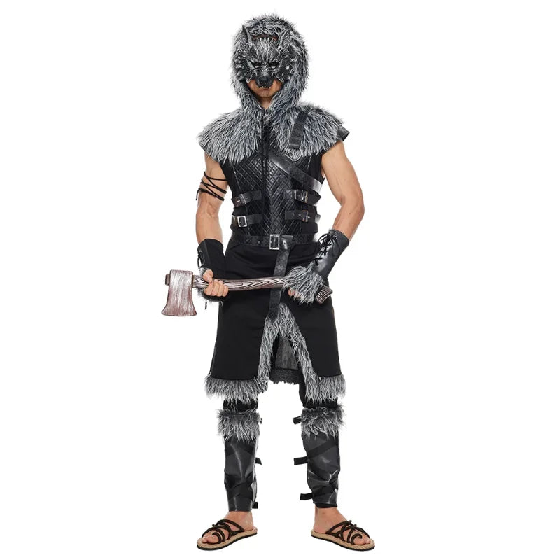 Déguisement Guerrier Loup Viking Homme