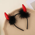 Serre-Tête Cornes de Diable Rouges en Peluche – vue 6