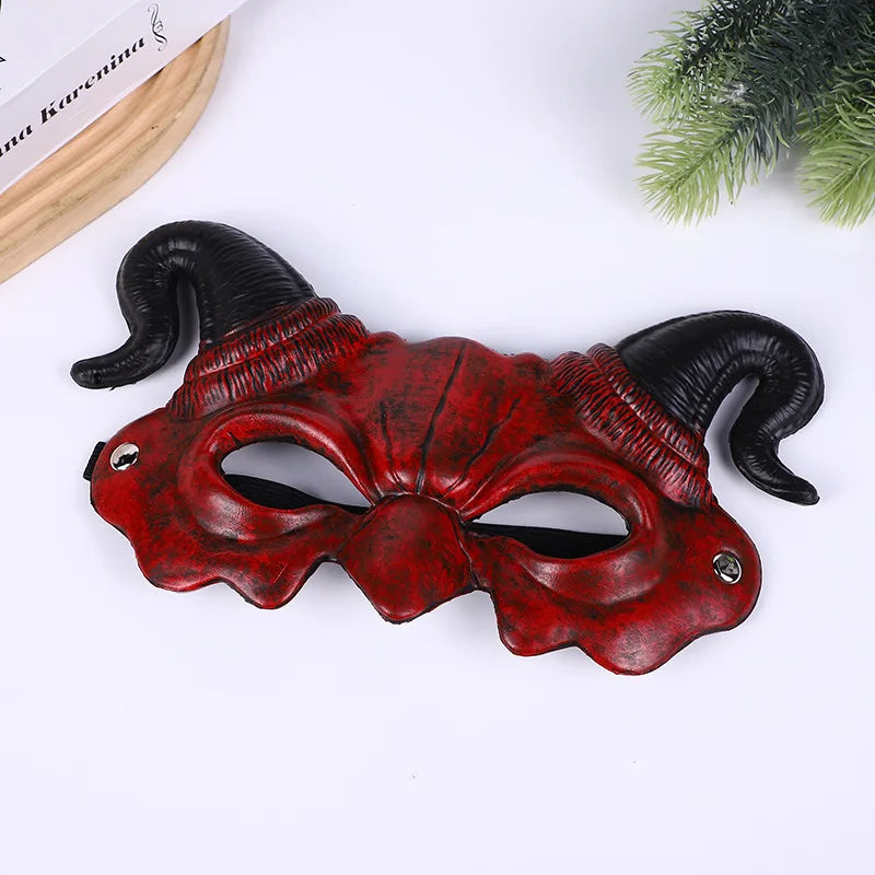 Demi-Masque Démon à Cornes – Masque d'Horreur – vue 3