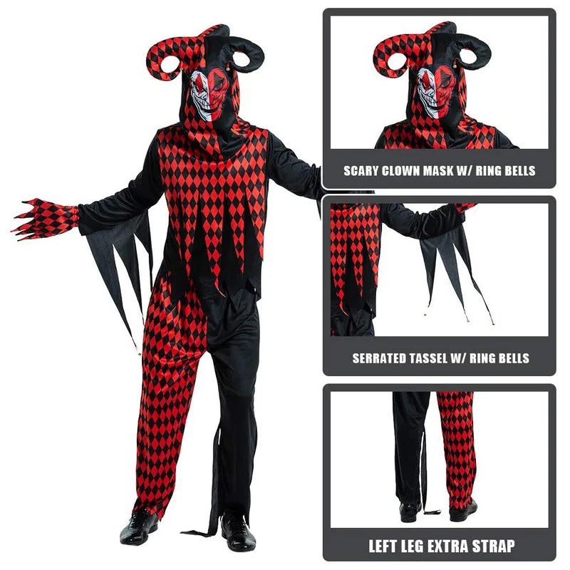 Déguisement Clown Tueur Gothique Noir Homme – vue 6