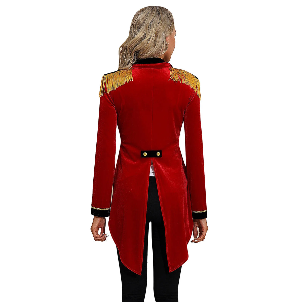 Veste de Monsieur Loyal Femme – Queue-de-Pie en Velours à Épaulettes – vue 4
