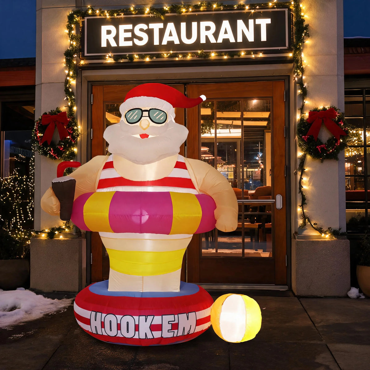 Père Noël Gonflable Géant 1,8 m – Décoration Extérieure – vue 2