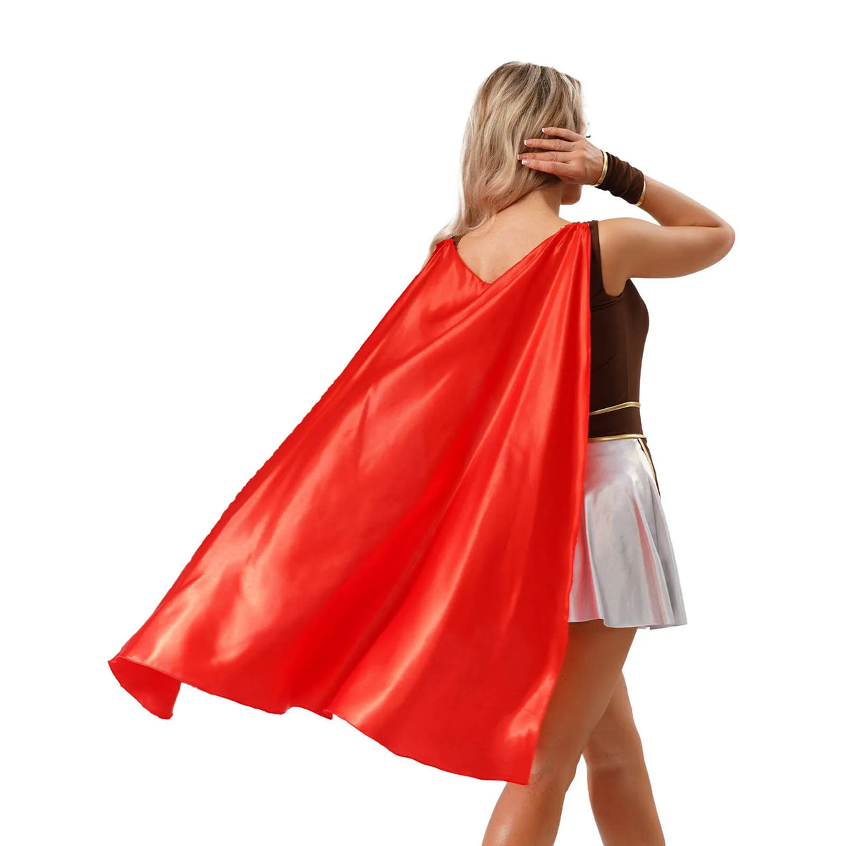 Déguisement Guerrière Grecque Romaine - Robe et Cape Satin – vue 4