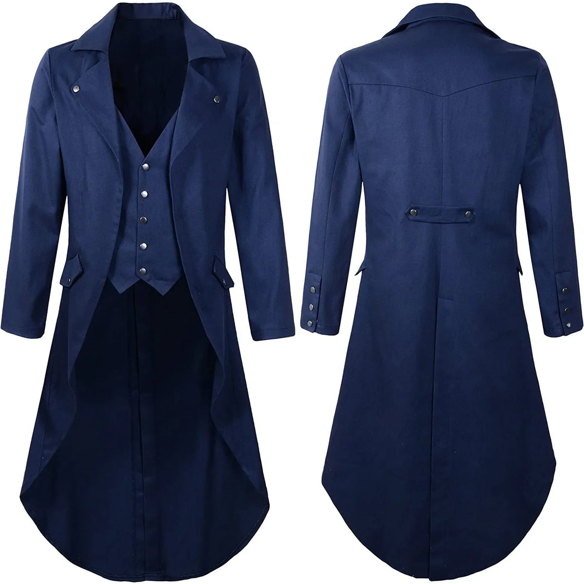 Veste Gothique Steampunk Homme - Costume Médiéval Asymétrique – vue 5
