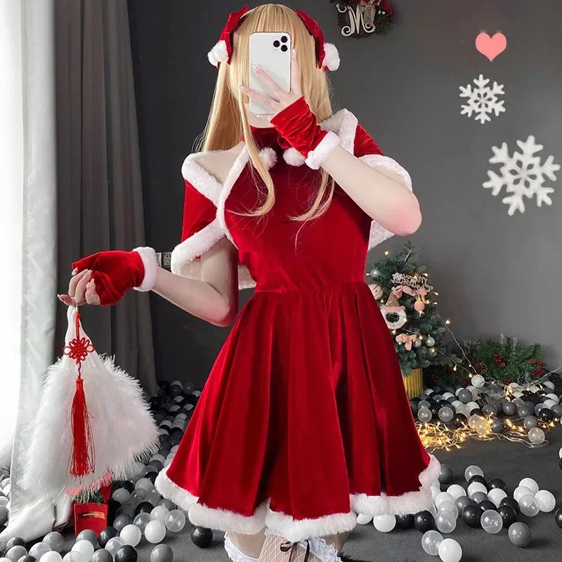 Déguisement Mère Noël Femme avec Cape – vue 6