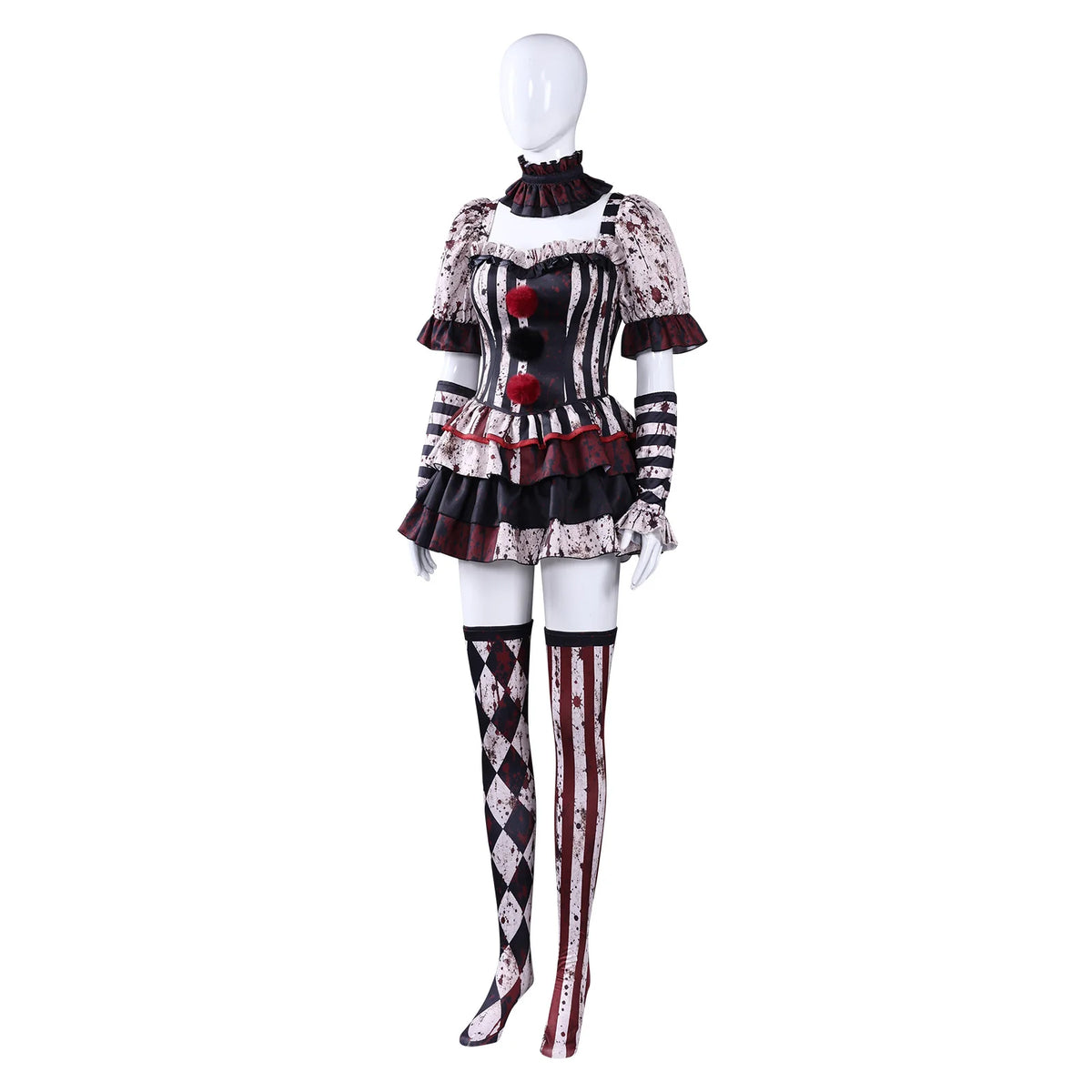 Déguisement Clown Tueur Femme avec Ras-de-Cou – vue 4