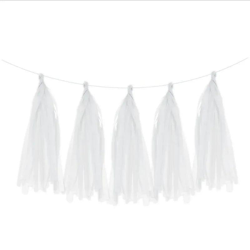 Guirlande Rideau Pompons Papier de Soie Décoration Fête – vue 4