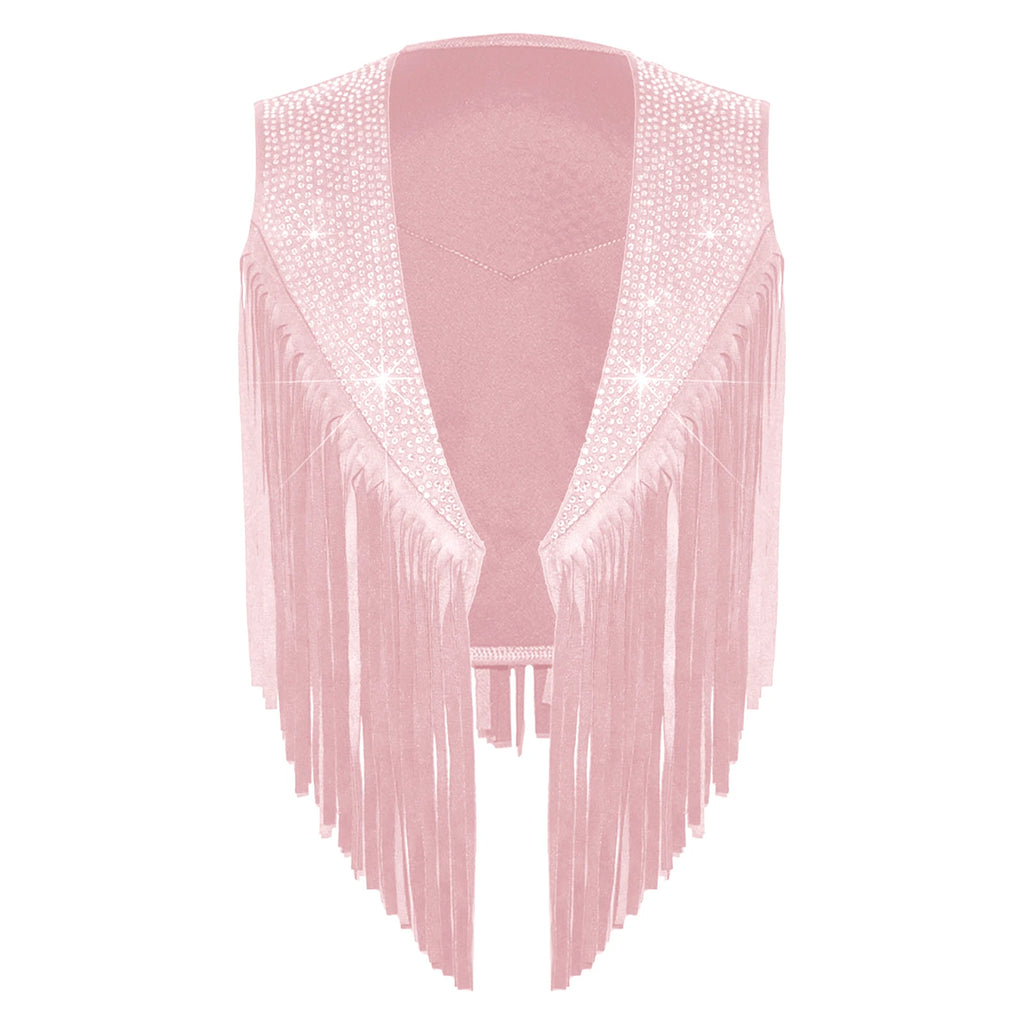 Gilet Cowgirl Fille à Franges et Strass – vue 7