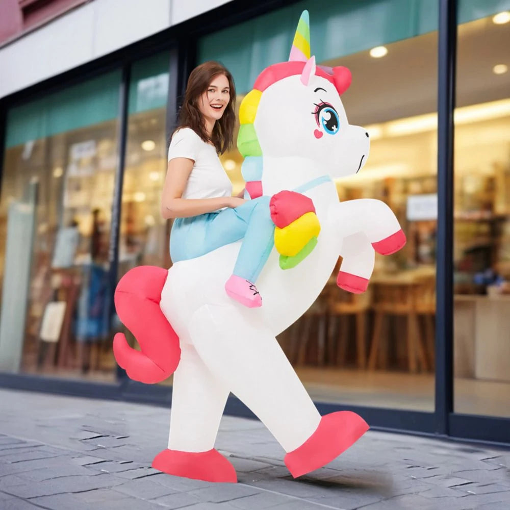 Déguisement Licorne Gonflable à Chevaucher - Costume Adulte Fantaisie – vue 3