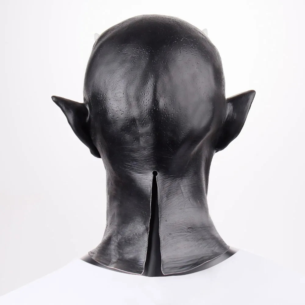 Masque Démon à Cornes en Latex – Masque d'Horreur Intégral – vue 5