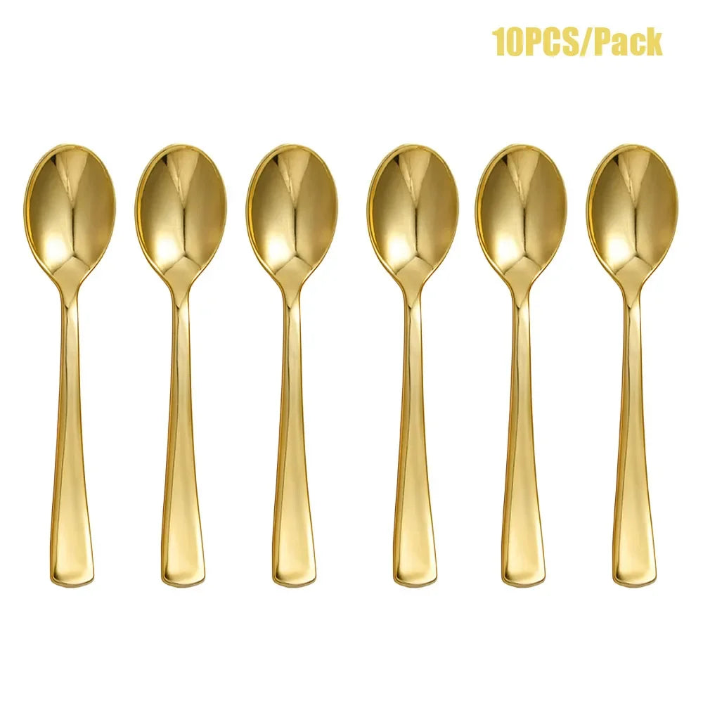 Couverts Jetables Dorés - Lot de 10 – vue 12
