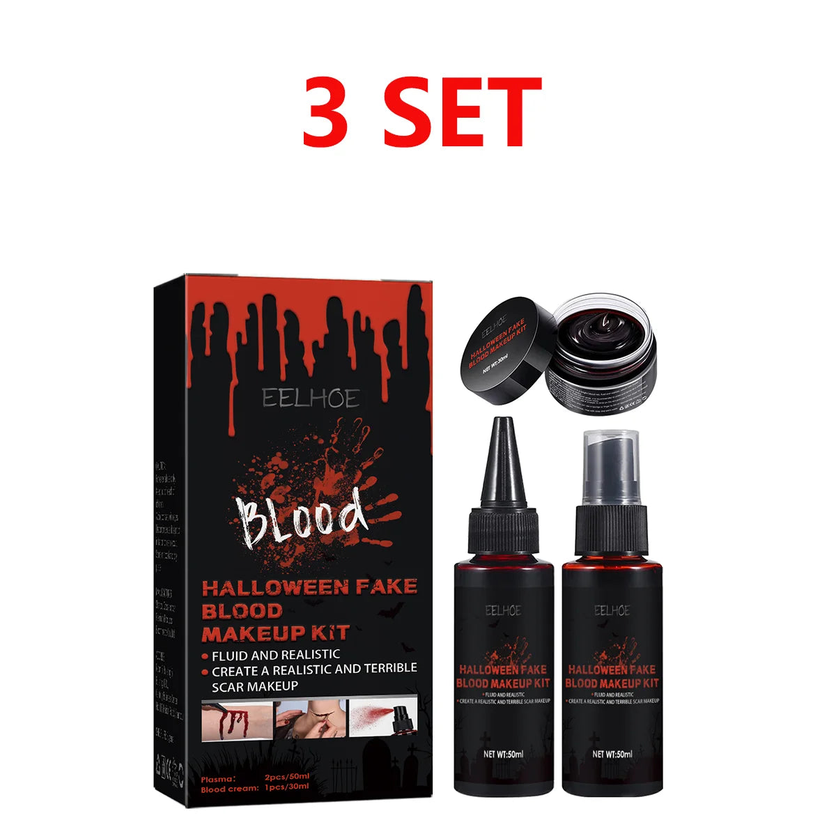 Kit Faux Sang Réaliste Lavable – Visage et Corps – vue 7