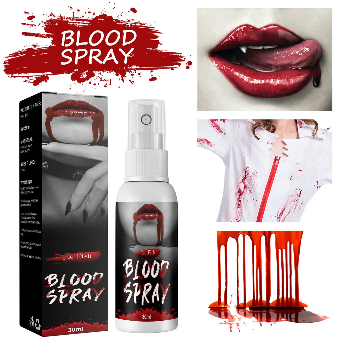 Spray Faux Sang 30 ml – Maquillage Halloween