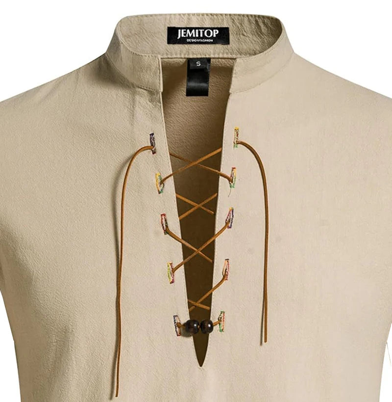Chemise Pirate Sans Manches à Lacets Homme – vue 3