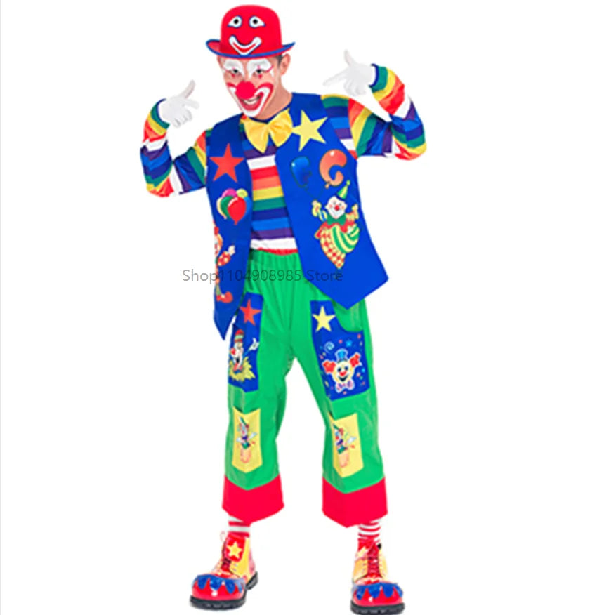 Déguisement Clown Rigolo Adulte – Tenue Colorée de Fête – vue 4