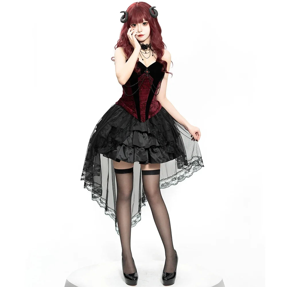 Robe Vampire Gothique Queue-de-Pie Femme – vue 3