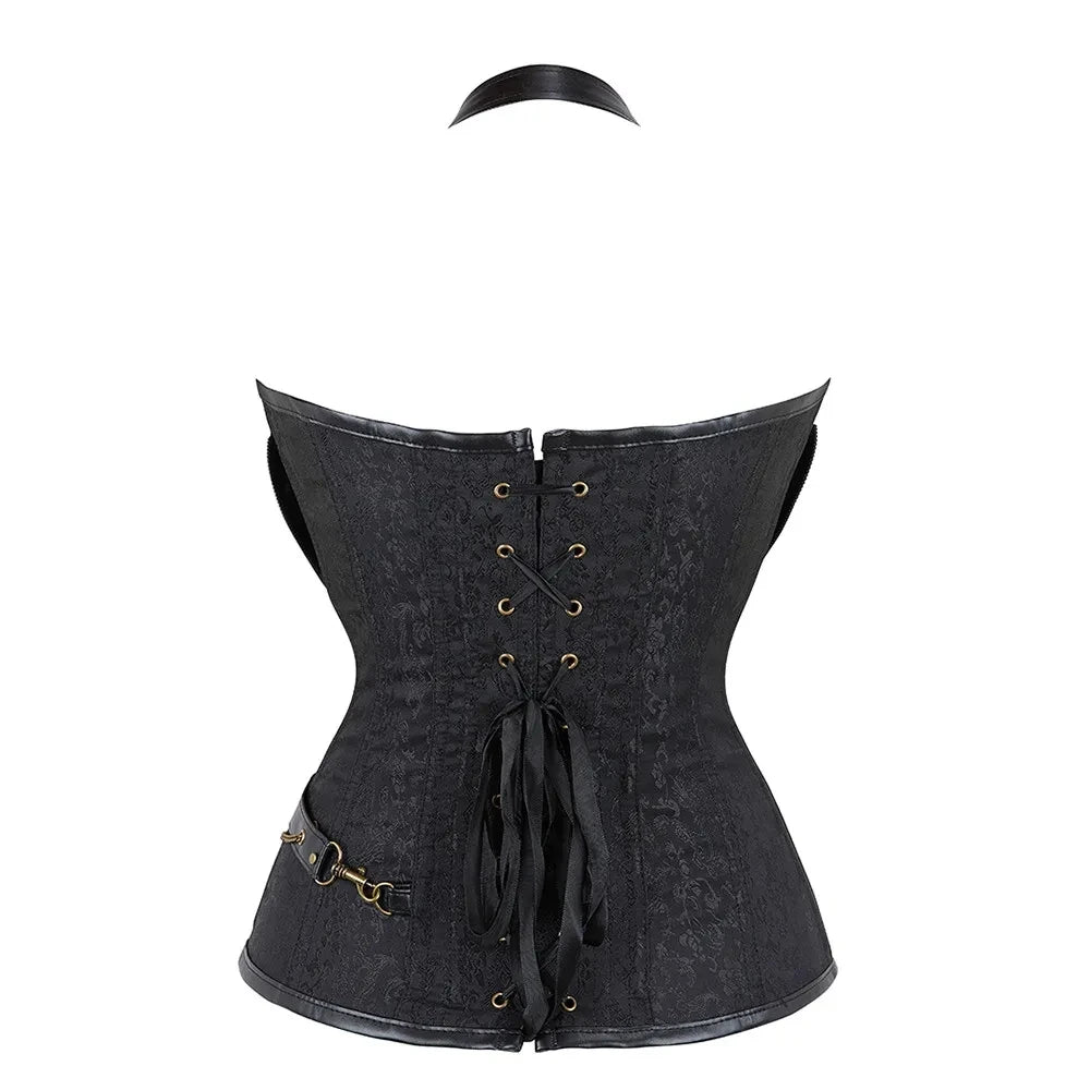 Bustier Corset Pirate Viking en Cuir – vue 3