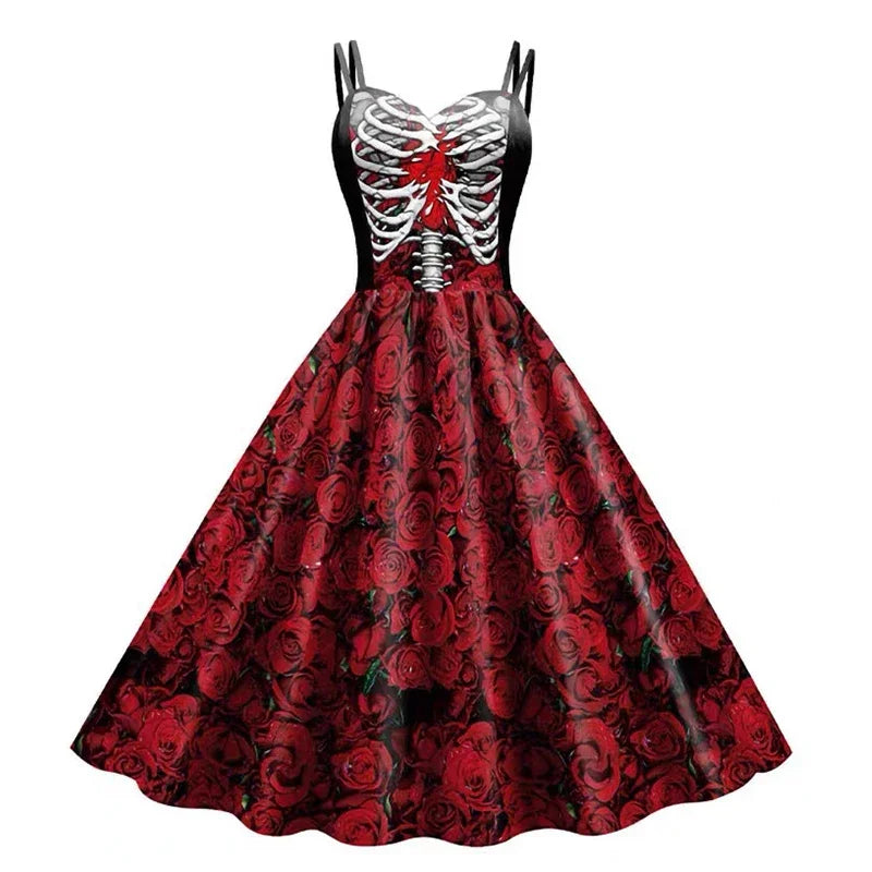 Robe Dos Nu Imprimé Tête de Mort Femme – vue 10
