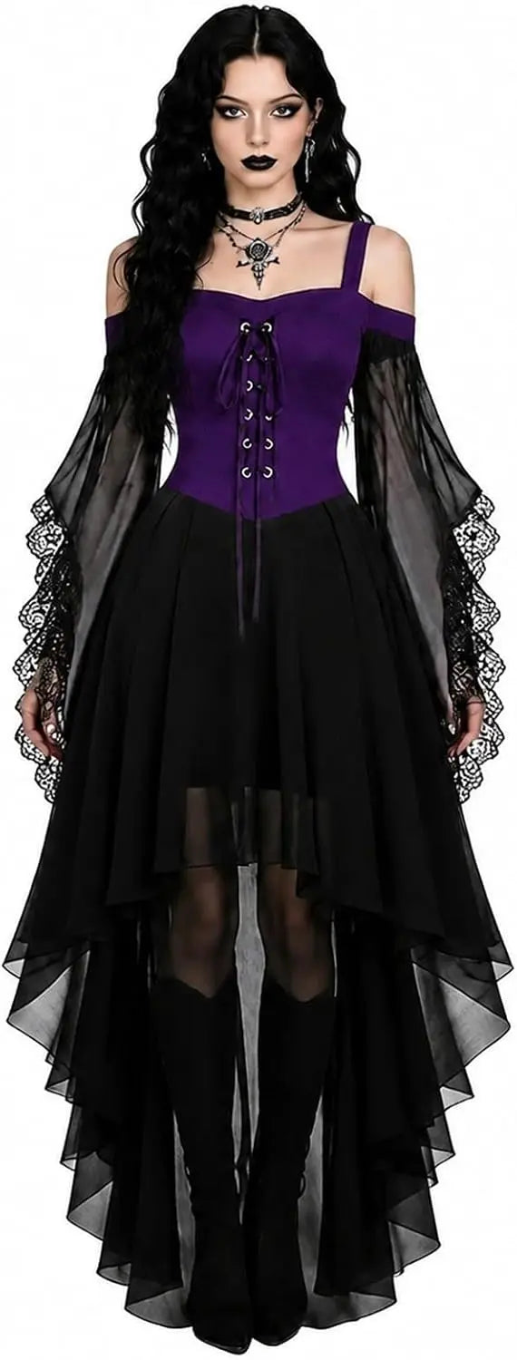 Robe Vampire à Manches Papillon en Résille – vue 12