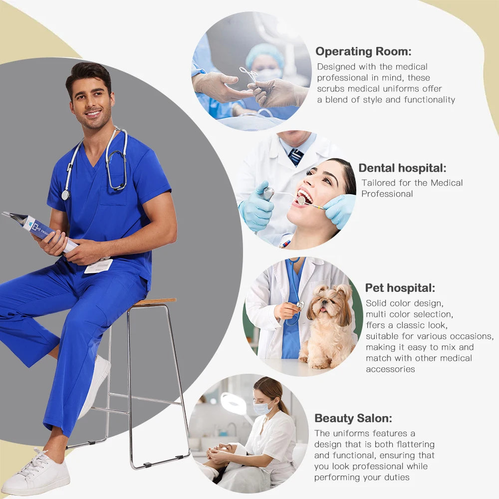 Tenue Médicale Unisexe — Ensemble Blouse et Pantalon – vue 3