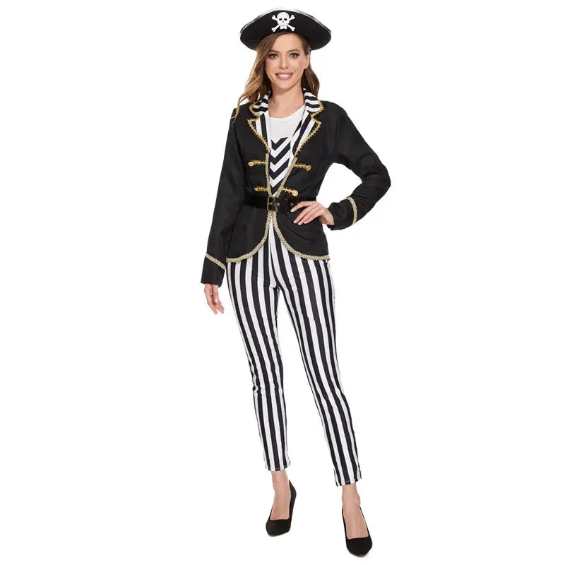 Déguisement Capitaine Pirate Femme Pantalon Rayé – vue 2