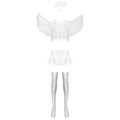 Déguisement Ange Sexy – Crop Top Brillant, Mini-Jupe, Bas et Ailes – vue 6