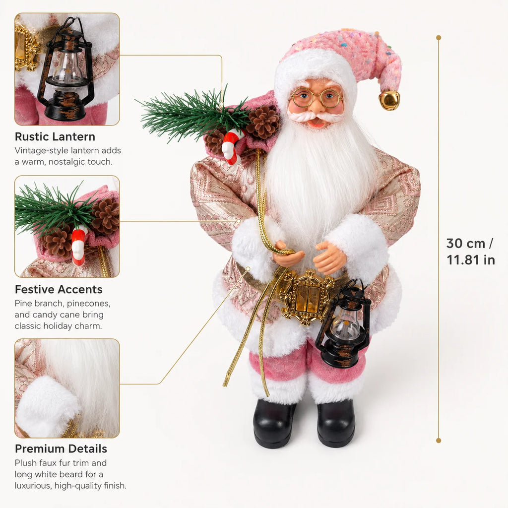 Figurine Père Noël 30 cm avec Lanterne – Décoration – vue 2