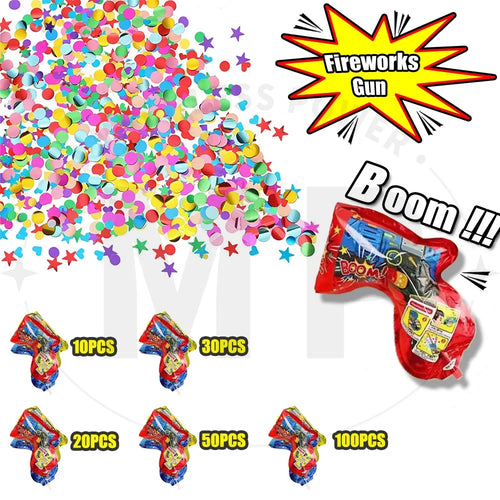 Canon à Confettis Gonflable Paillettes et Serpentins