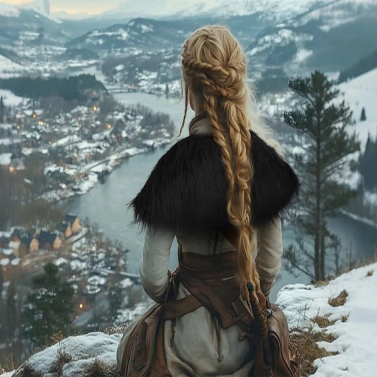 Cape Viking à Col en Fourrure – vue 6