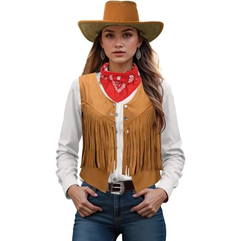 Kit Cow-Boy – Gilet à Franges, Chapeau, Ceinture et Bandana – vue 2